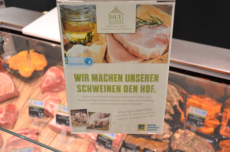Auch an der Bedientheke spielt Bio eine große Rolle - wie bei der Marke Hofglück.